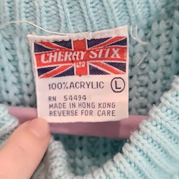 Vintage Teal Sweater - Picture 4 of 5